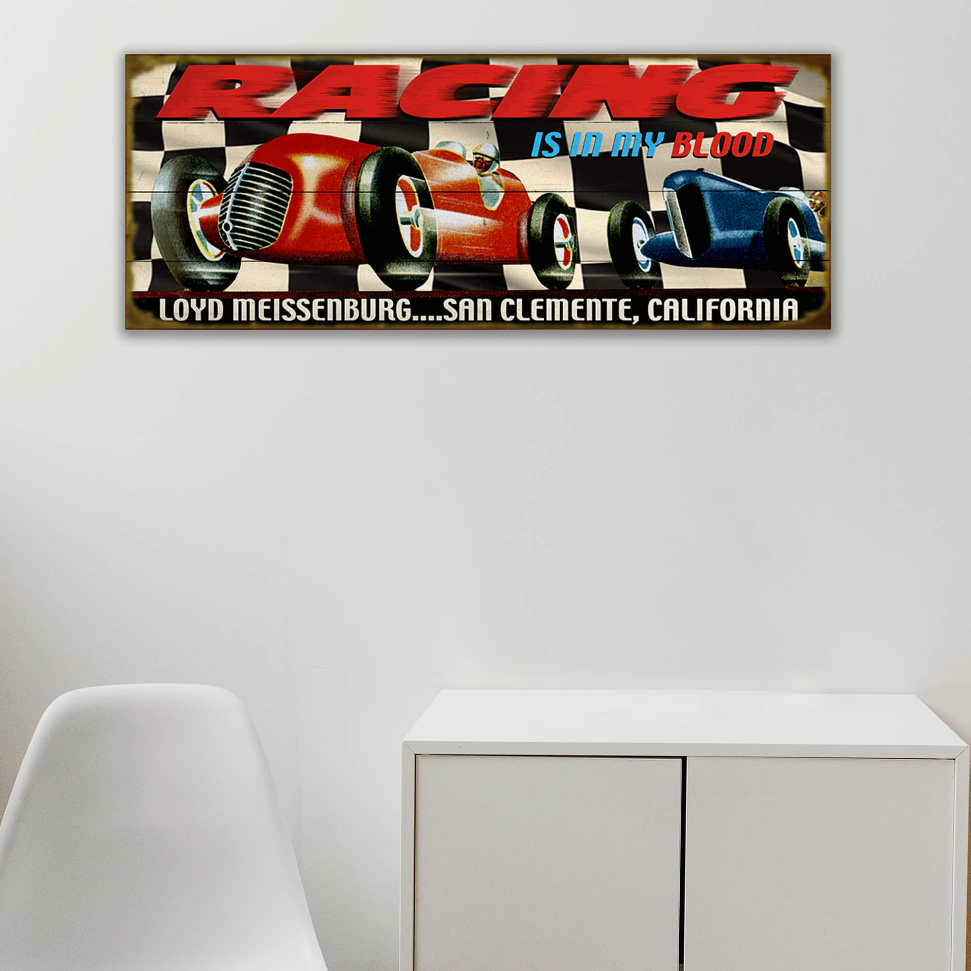 Racing is in My Blood - Wood & Metal Wall Art