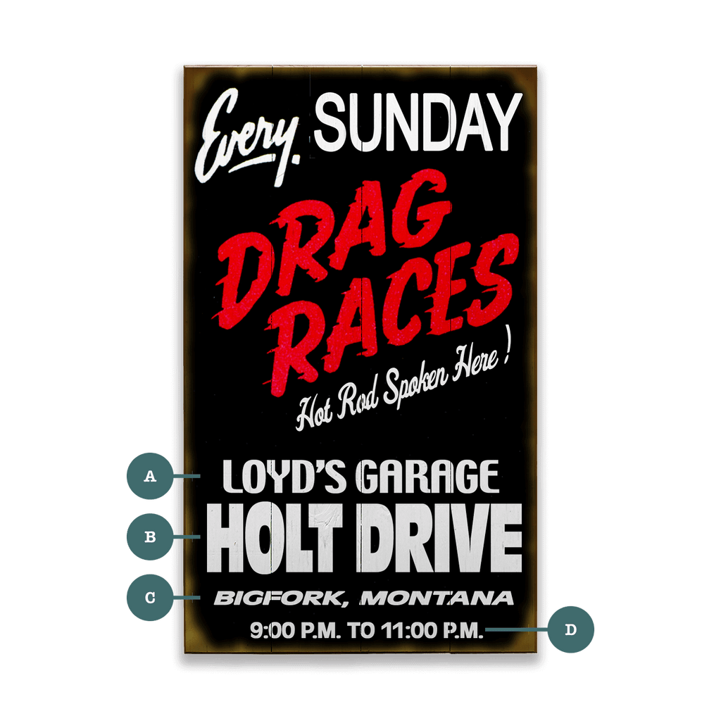 Drag Races Every Sunday - Wood & Metal Wall Art