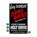 Drag Races Every Sunday - Wood & Metal Wall Art