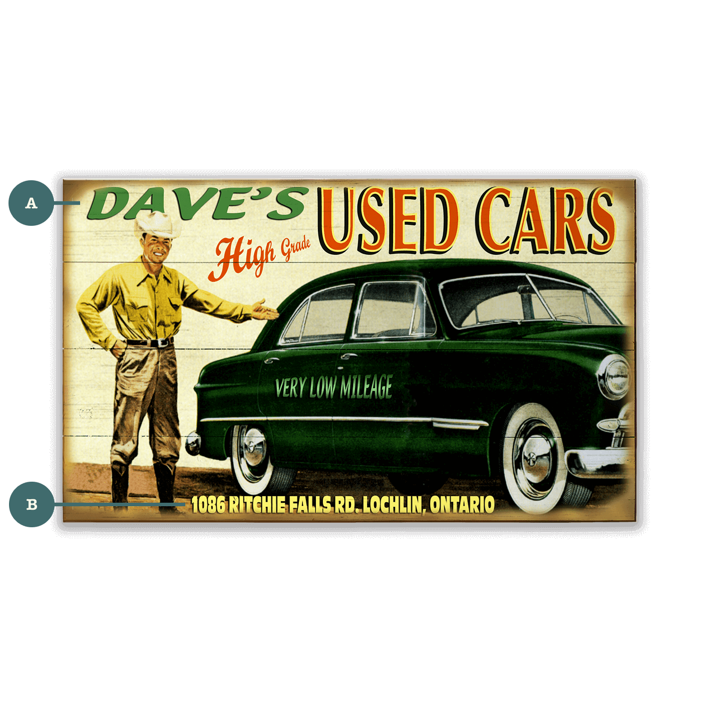 High Grade Used Cars - Wood & Metal Wall Art