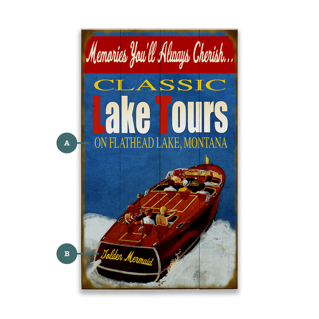 Classic Lake Tours - Wood & Metal Wall Art