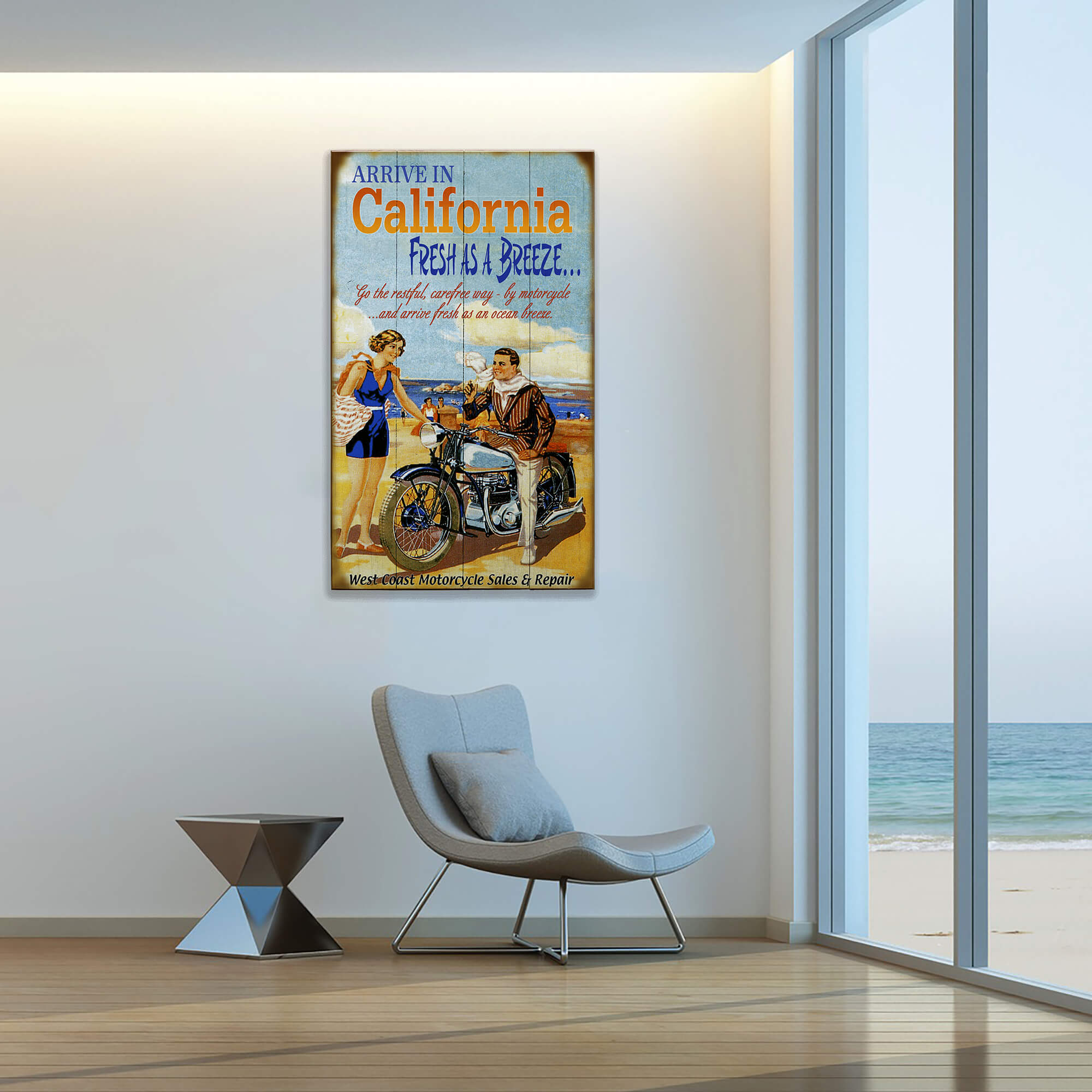 Motorcycle Touring - Wood & Metal Wall Art
