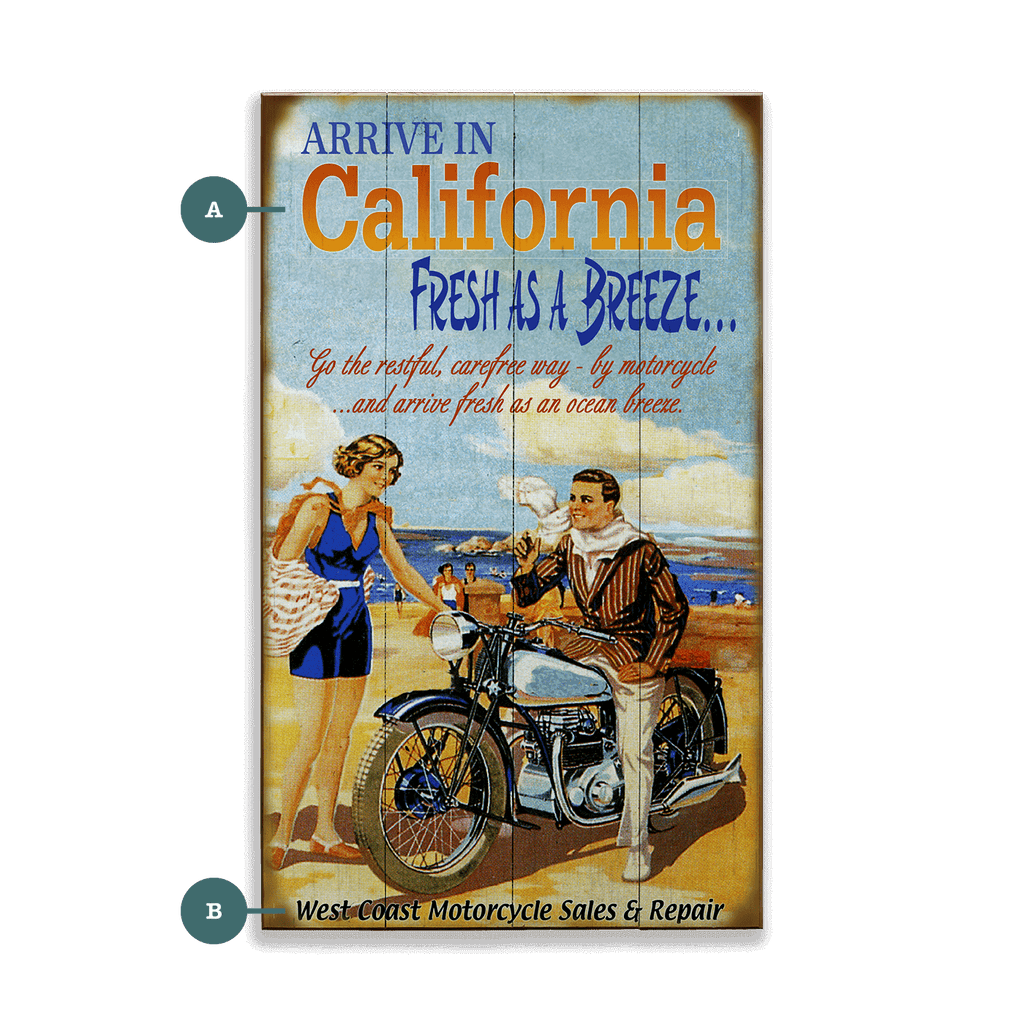 Motorcycle Touring - Wood & Metal Wall Art