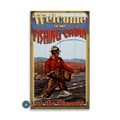 Welcome to our Fishing Cabin - Wood & Metal Wall Art