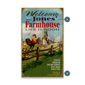 Welcome to our Farmhouse: Personalized - Wood & Metal Wall Art