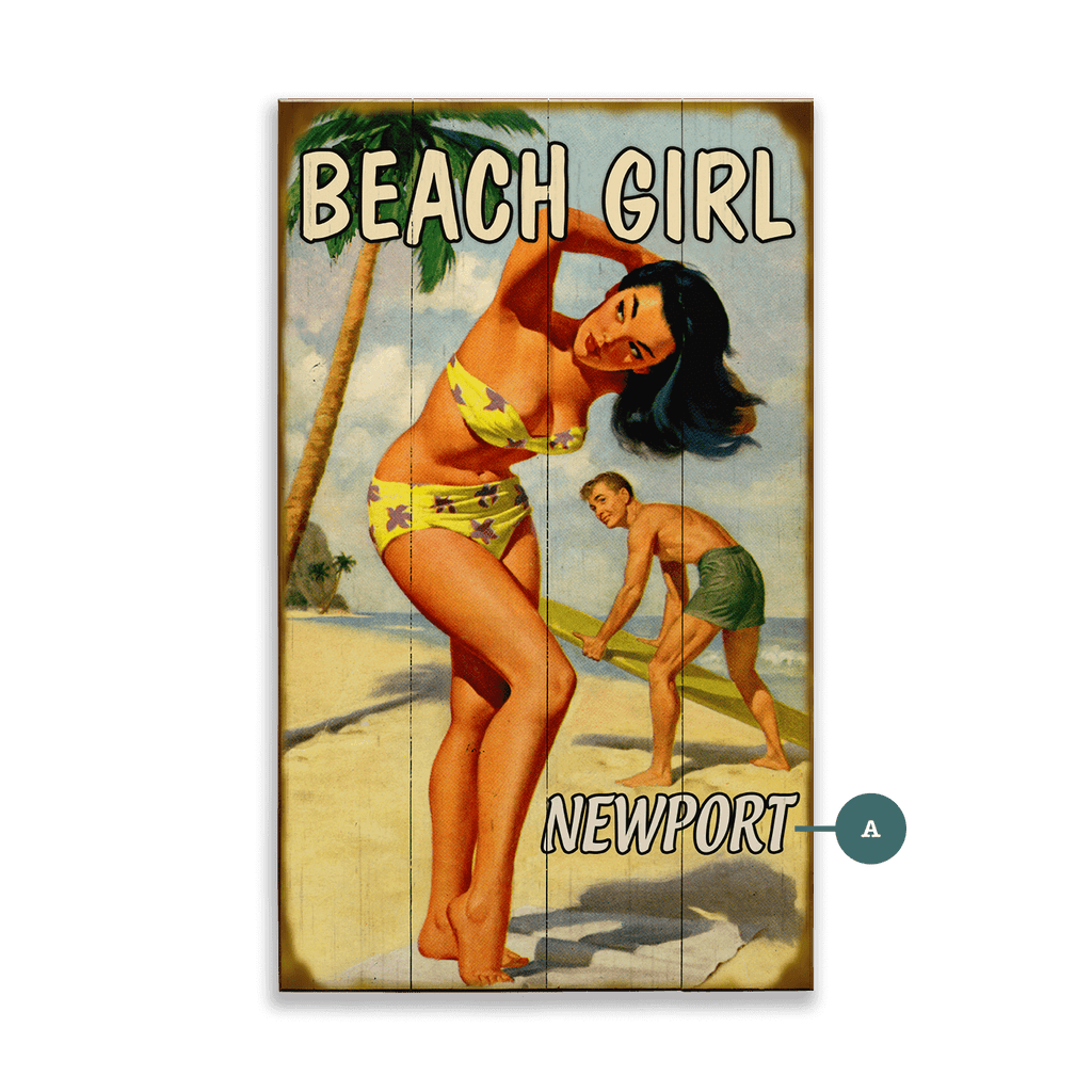 Beach Girl - Wood & Metal Wall Art
