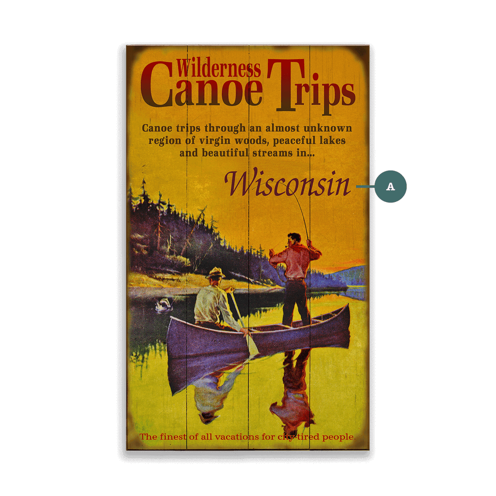 Wilderness Canoe Trips - Wood & Metal Wall Art