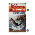 Welcome to the Fishing Cabin - Wood & Metal Wall Art
