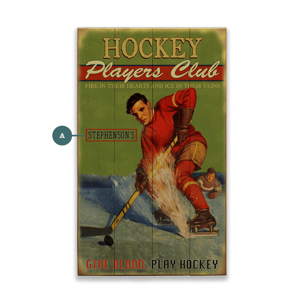 Hockey Players Club - Wood & Metal Wall Art