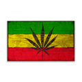 Marijuana Leaf Flag - Wood & Metal Wall Art