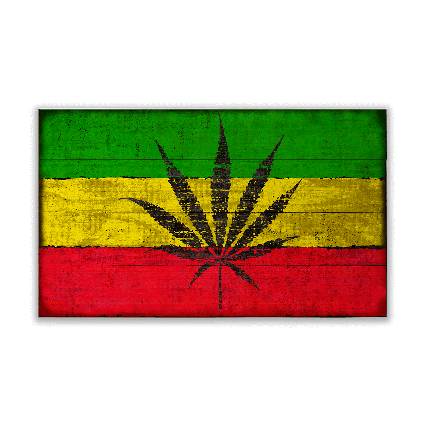 Marijuana Leaf Flag - Wood & Metal Wall Art