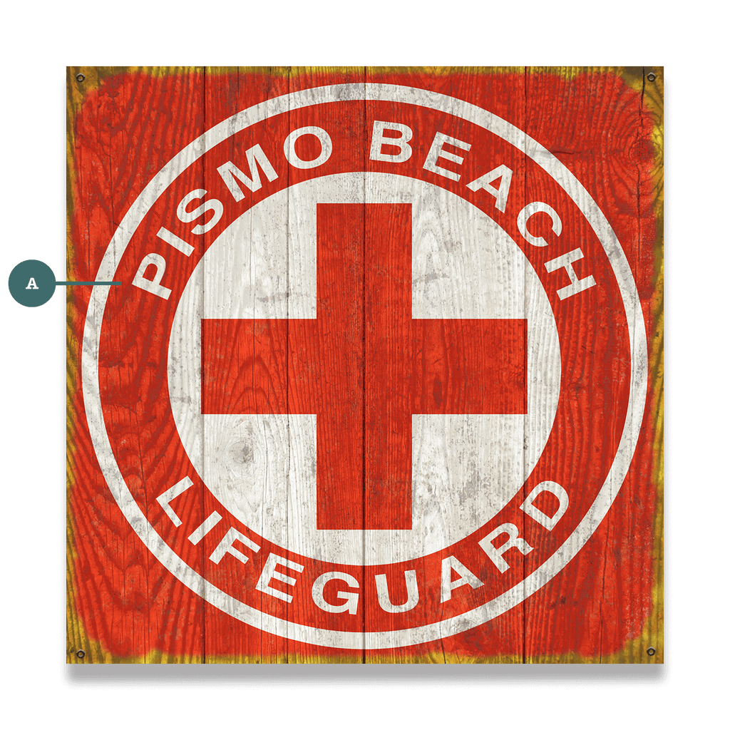 Lifeguard Sign - Wood & Metal Wall Art