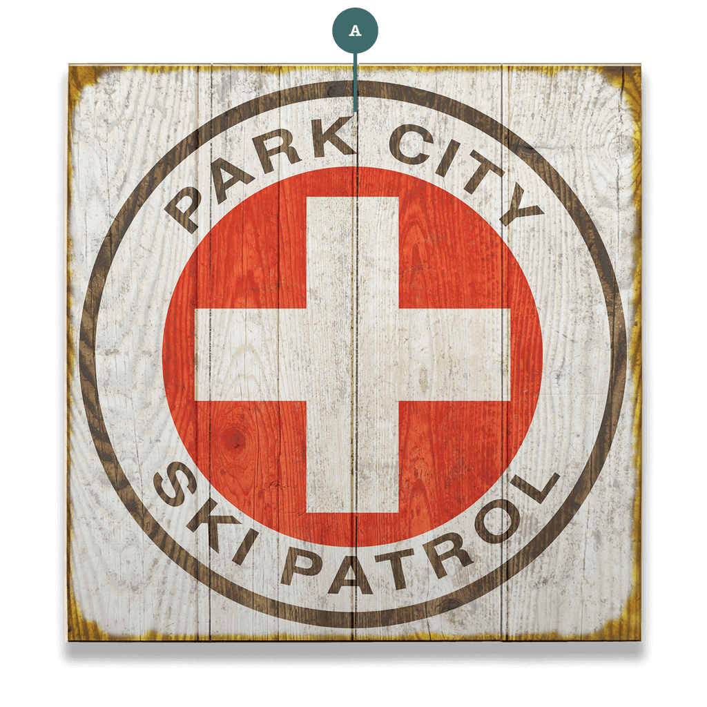 Vintage Ski Patrol Sign - Wood & Metal Wall Art