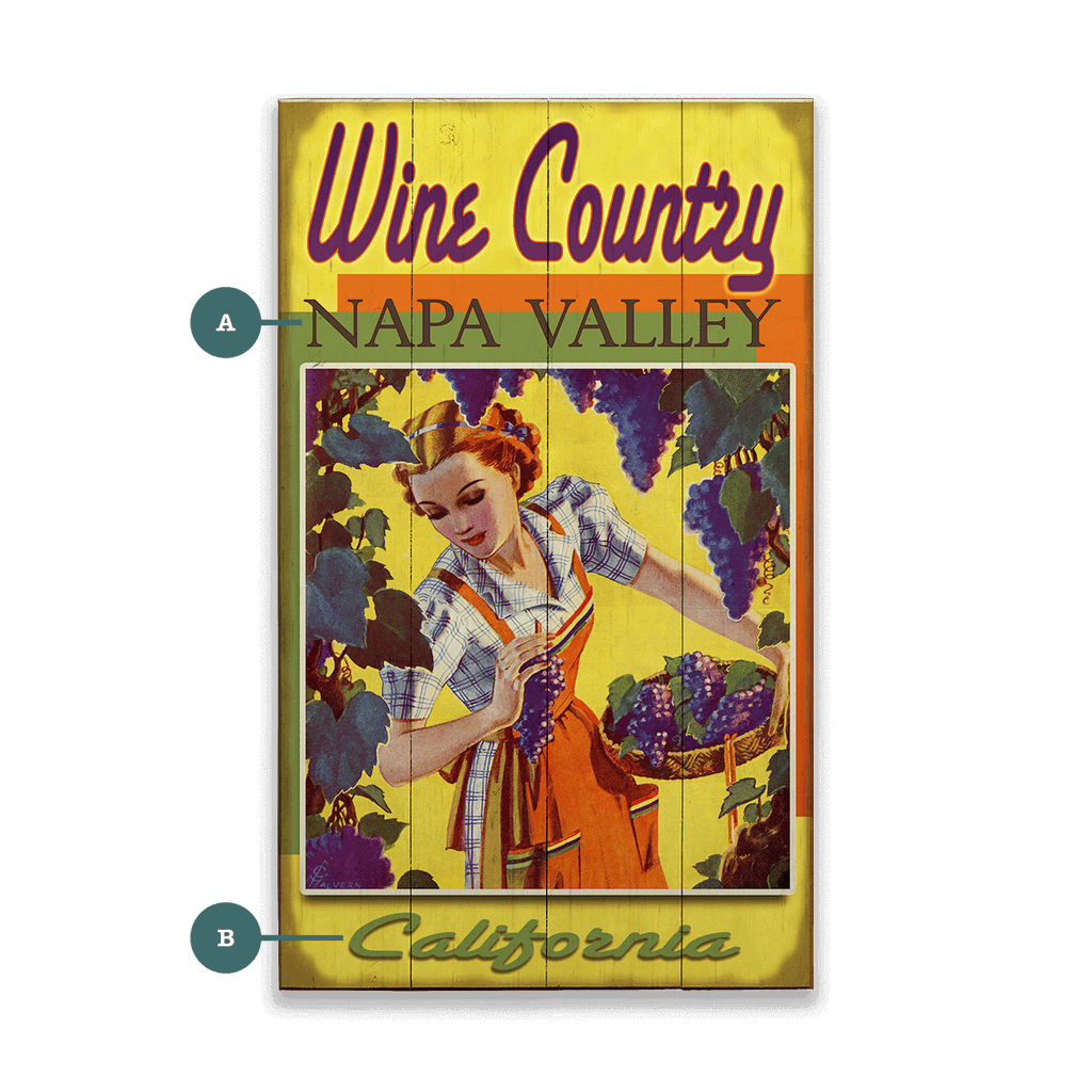 Wine Country - Wood & Metal Wall Art