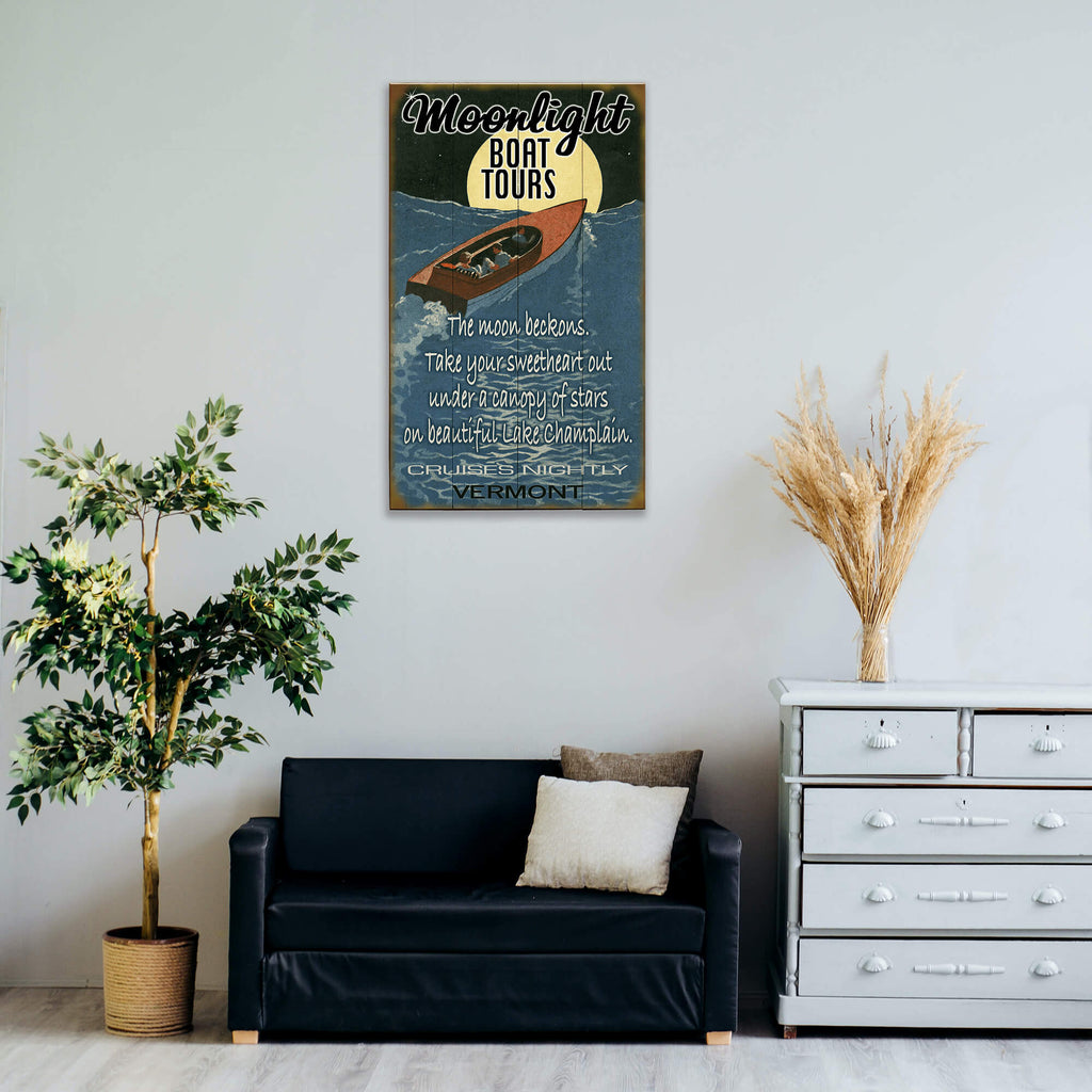 Moonlight Cruise - Wood & Metal Wall Art
