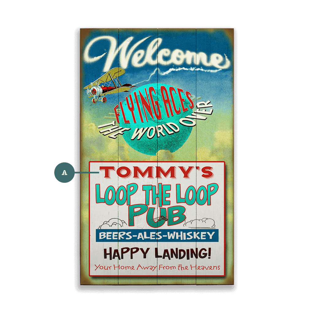 Loop the Loop Pub: Generic - Wood & Metal Wall Art