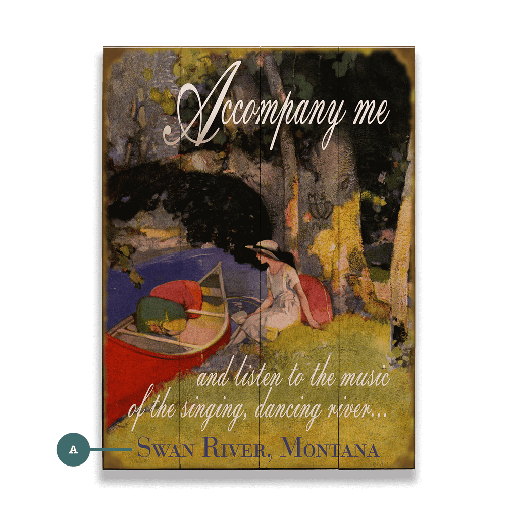 Accompany Me to the River: Personalized - Wood & Metal Wall Art