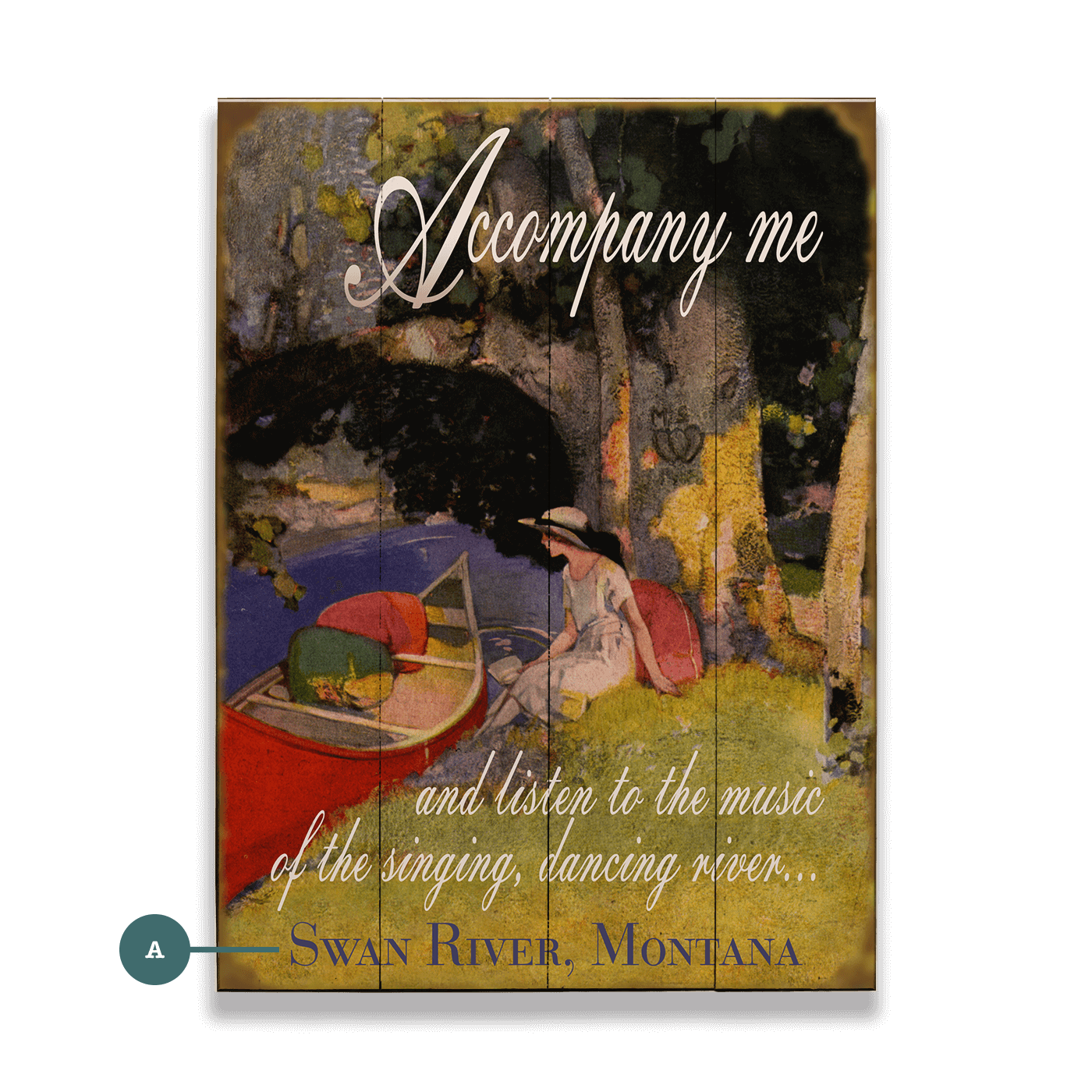 Accompany Me to the River: Personalized - Wood & Metal Wall Art