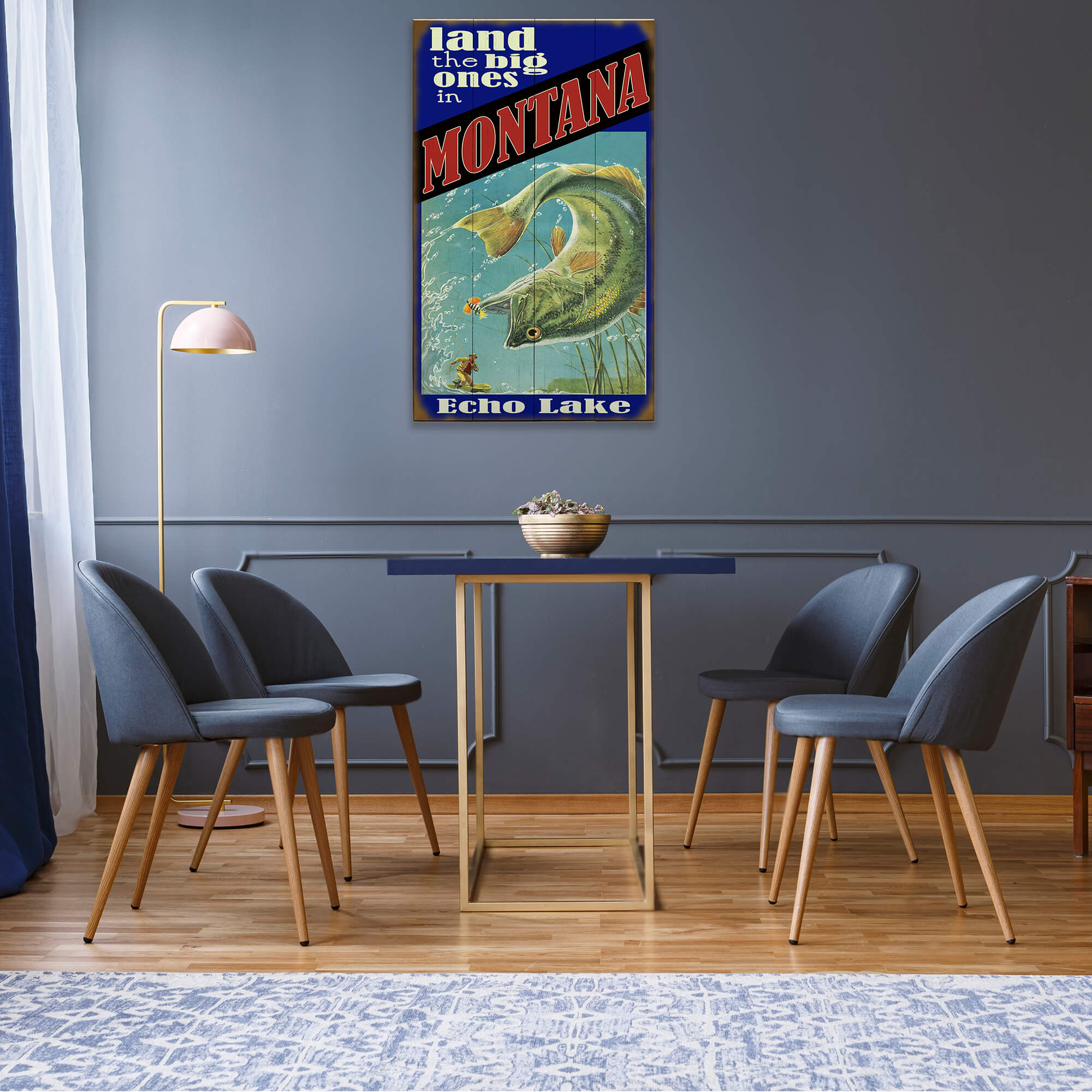 Land the Big Ones: Bass - Wood & Metal Wall Art