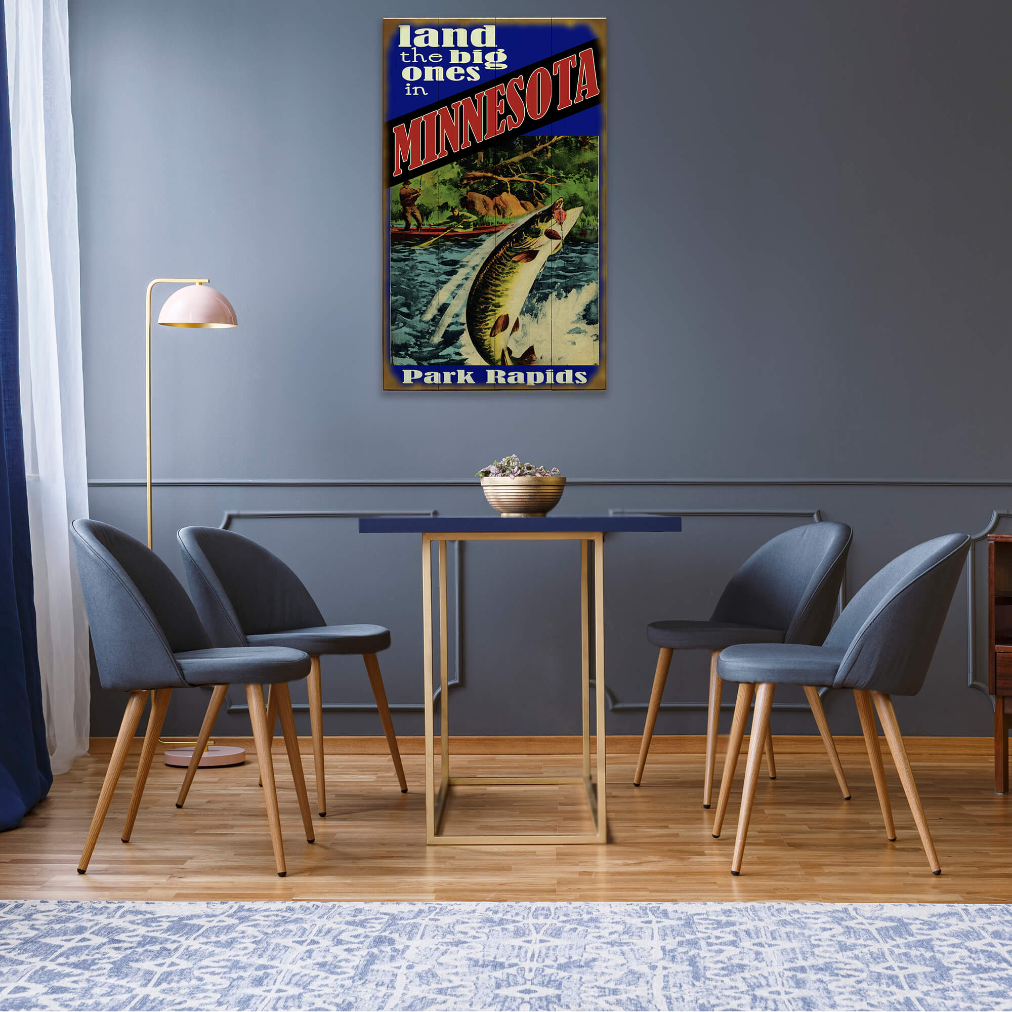 Land the Big Ones: Muskie - Wood & Metal Wall Art