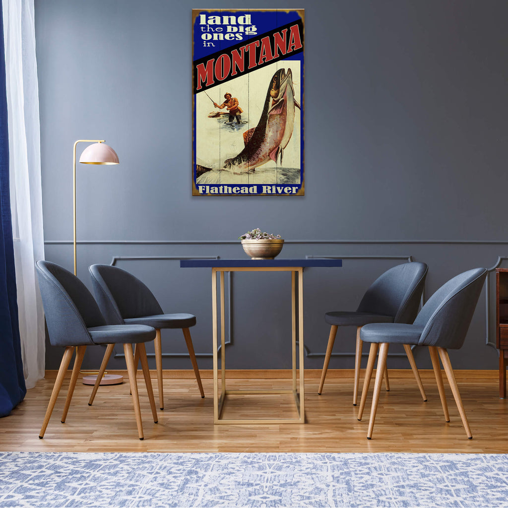Land the Big Ones: Trout - Wood & Metal Wall Art