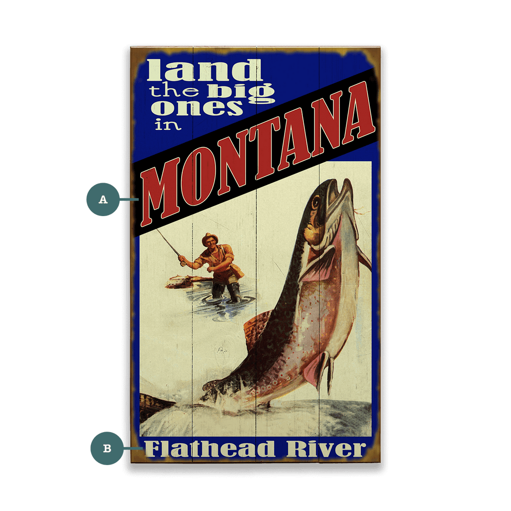 Land the Big Ones: Trout - Wood & Metal Wall Art
