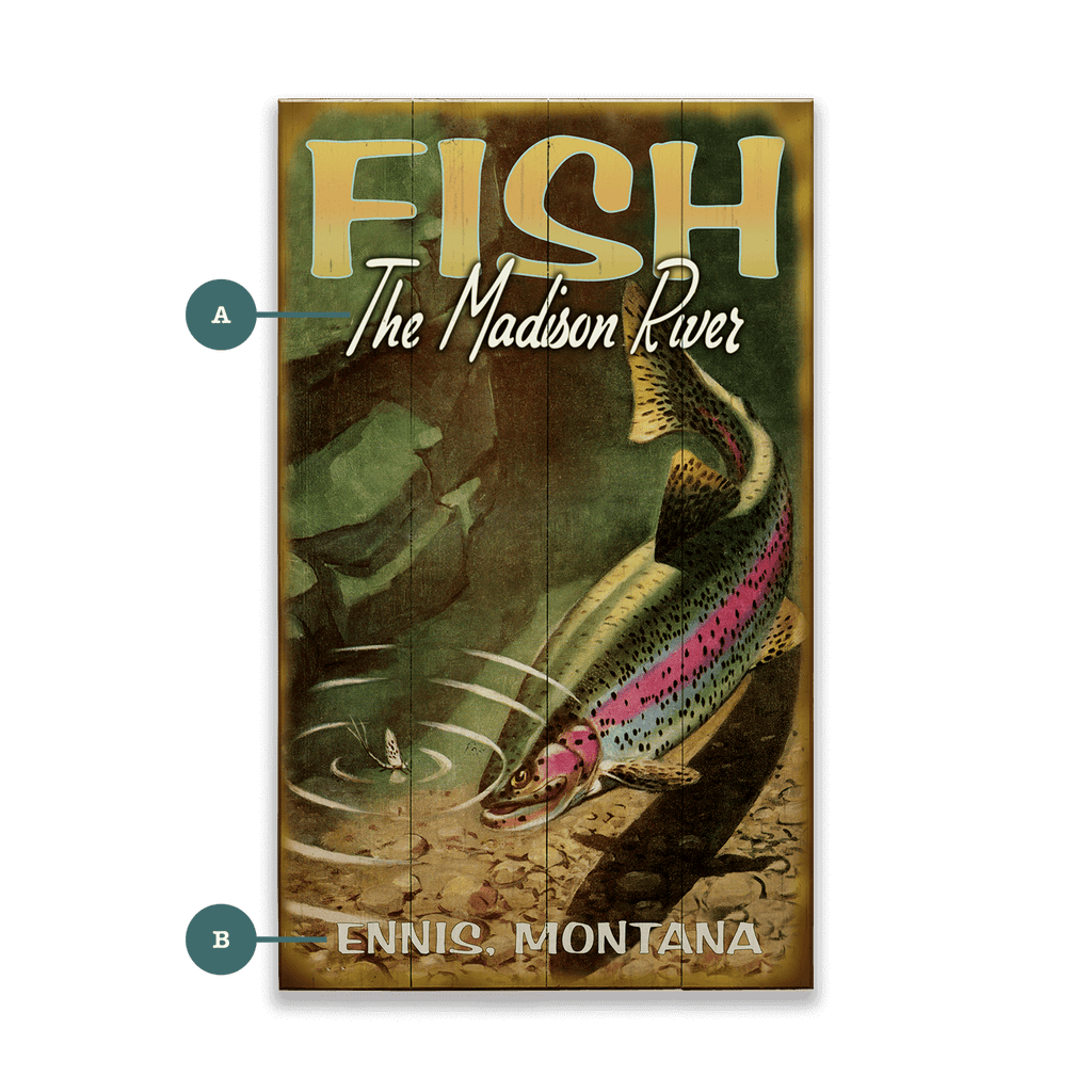 A Trout's Temptation - Wood & Metal Wall Art