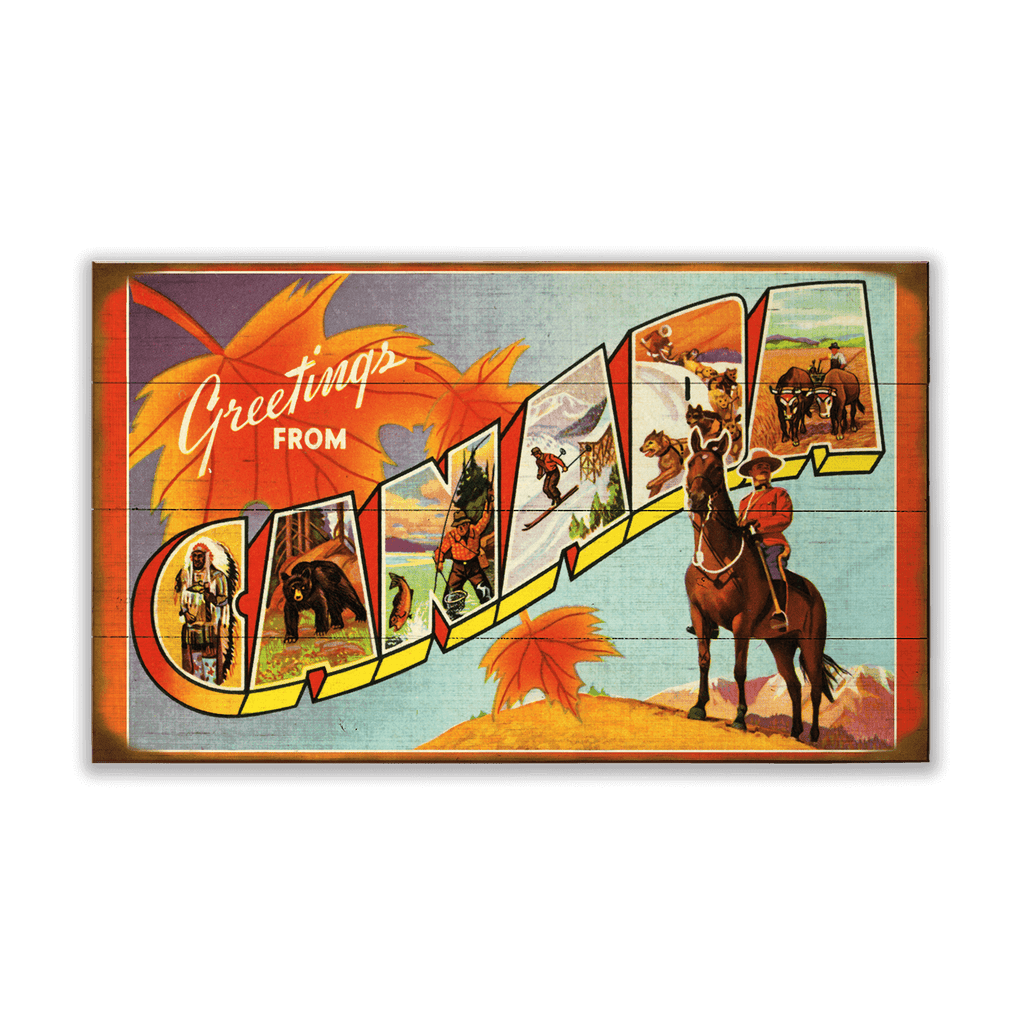 Canada Postcard - Wood & Metal Wall Art