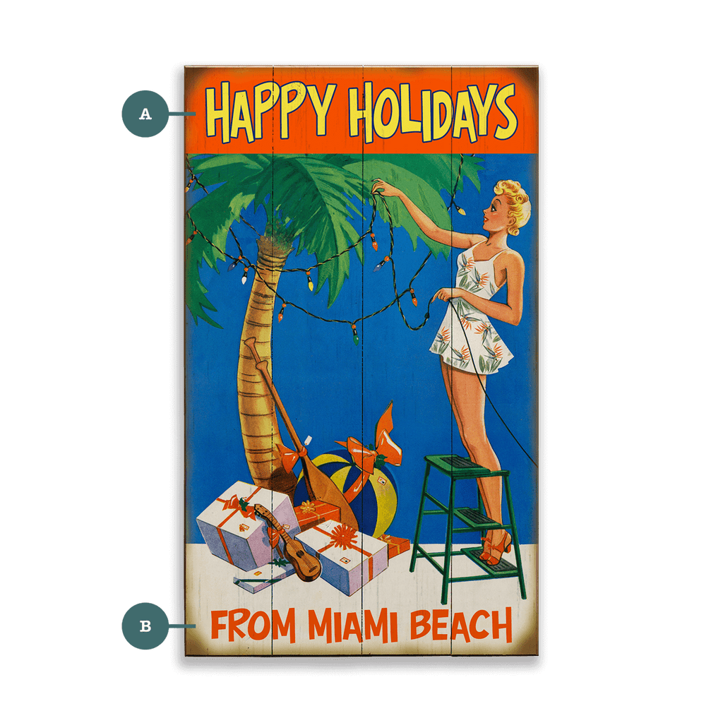 Happy Holidays Blonde - Wood & Metal Wall Art