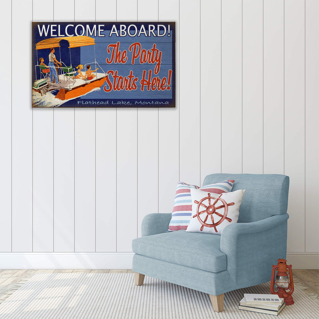 Welcome Aboard: Location Only - Wood & Metal Wall Art