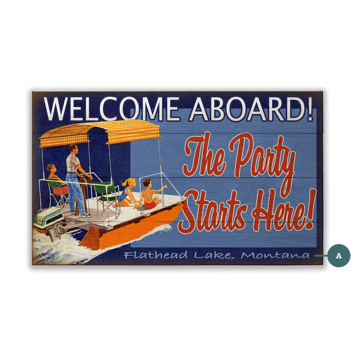 Welcome Aboard: Location Only - Wood & Metal Wall Art