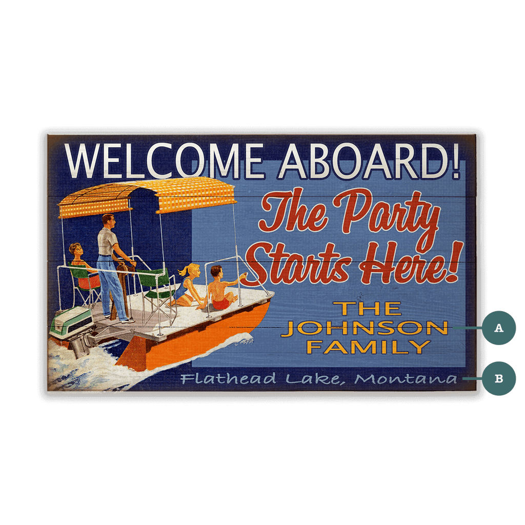 Welcome Aboard: Personalized - Wood & Metal Wall Art