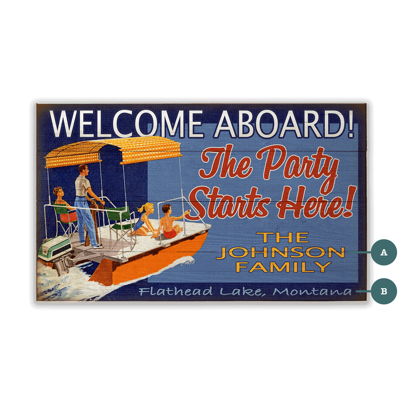 Welcome Aboard: Personalized - Wood & Metal Wall Art
