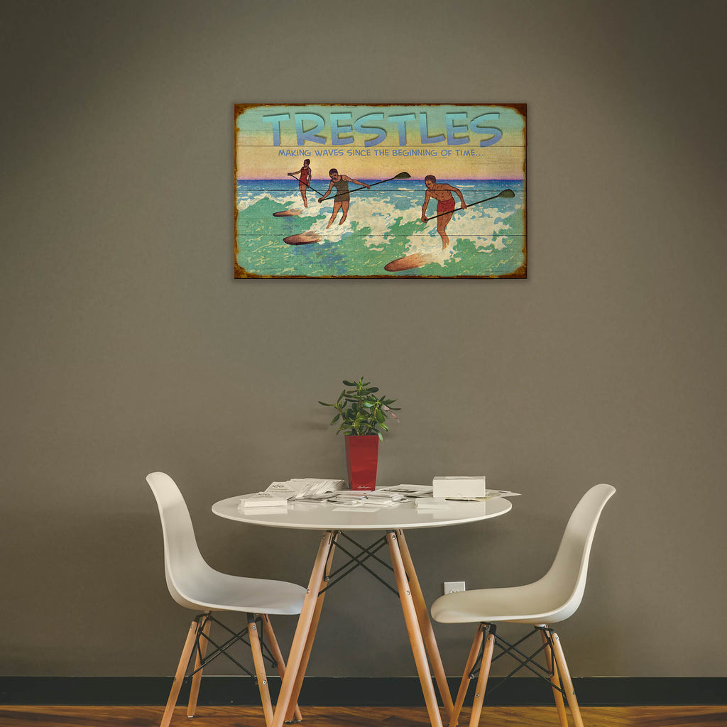 Riding the Waves: Paddle Edition - Wood & Metal Wall Art