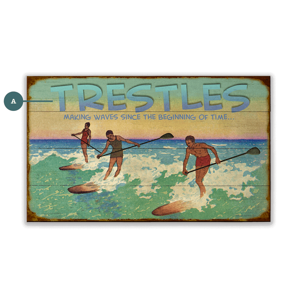 Riding the Waves: Paddle Edition - Wood & Metal Wall Art