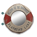 Life Preserver - Wood Wall Decor with Mirror