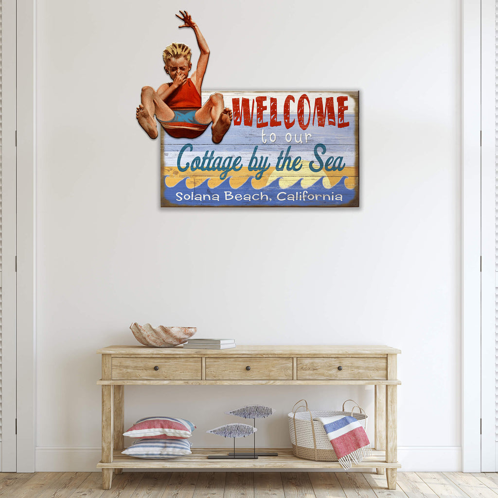 A Boy's Jump for Joy: Blonde - Wall Decor