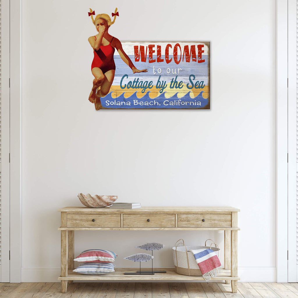 A Girl's Jump for Joy: Blonde - Wall Decor