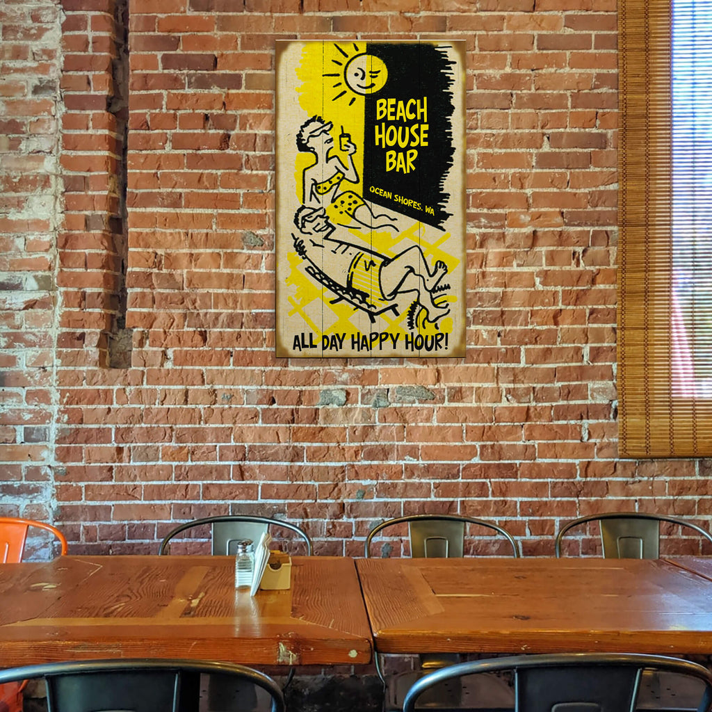 All Day Happy Hour Sunbathers - Wood & Metal Wall Art