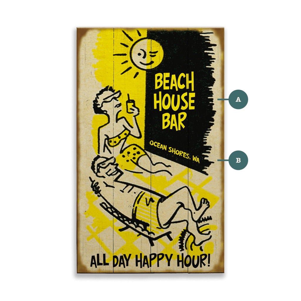All Day Happy Hour Sunbathers - Wood & Metal Wall Art