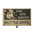 Itch Bite Scratch Grooming - Wood & Metal Wall Art