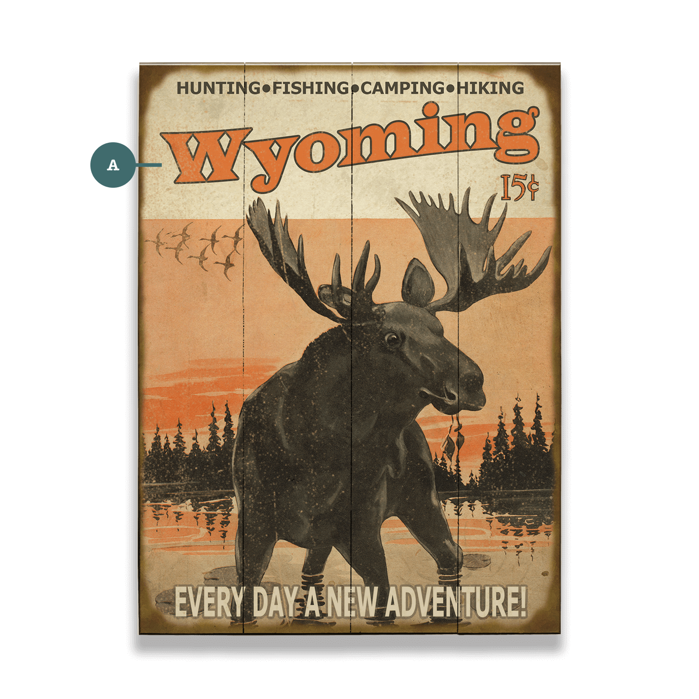 Every Day New Adventure Moose - Wood & Metal Wall Art