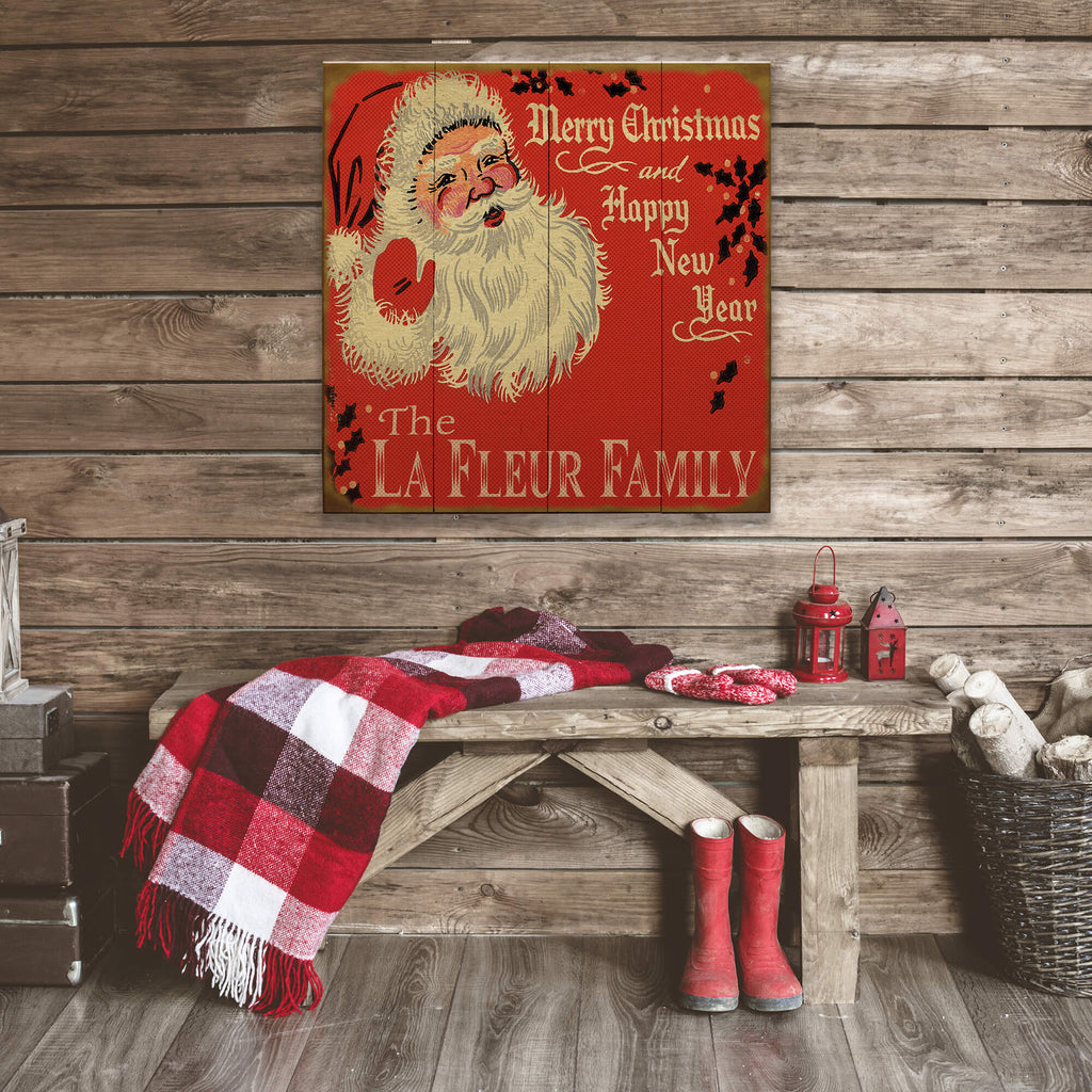 Matchbook Style Santa - Wood & Metal Wall Art