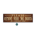 Please Remove Boots: Personalized - Wood & Metal Wall Art