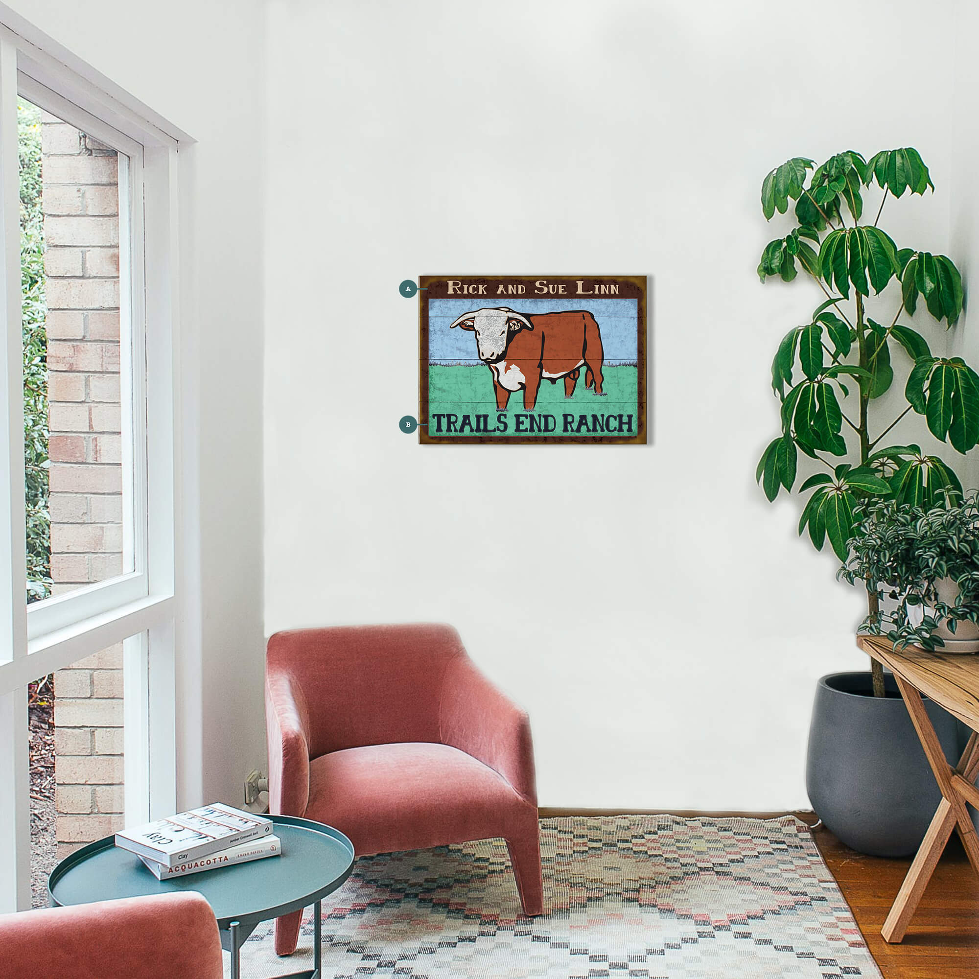 Steer Ranch - Wood & Metal Wall Art
