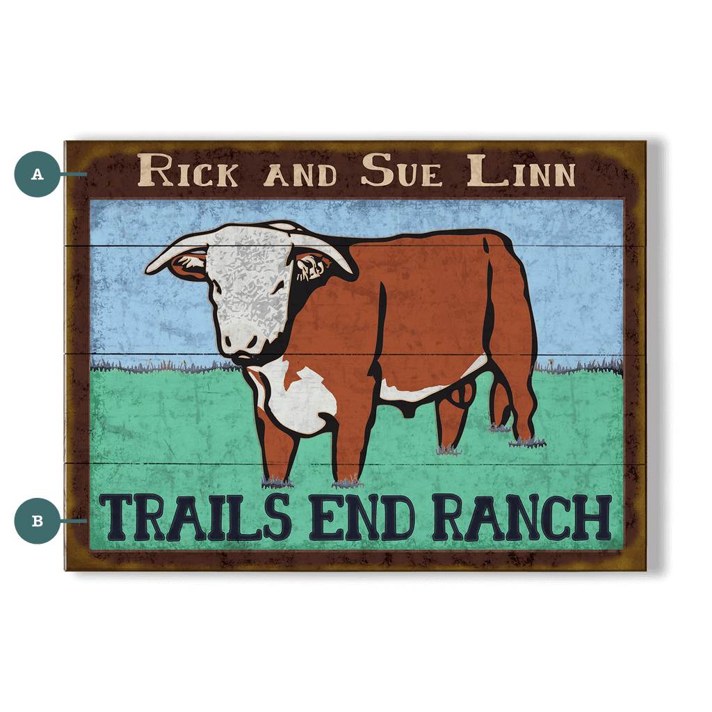 Steer Ranch - Wood & Metal Wall Art