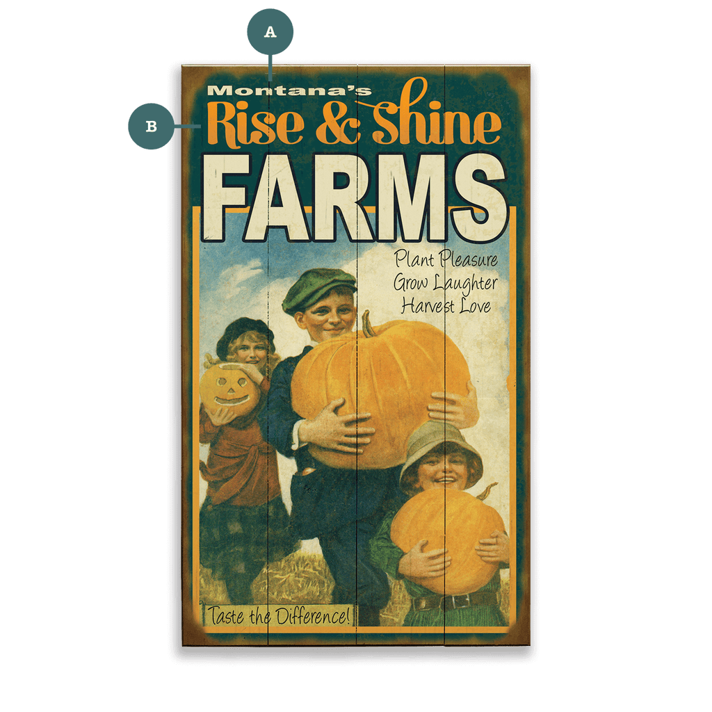 Harvest Love Kids & Pumpkins - Wood & Metal Wall Art