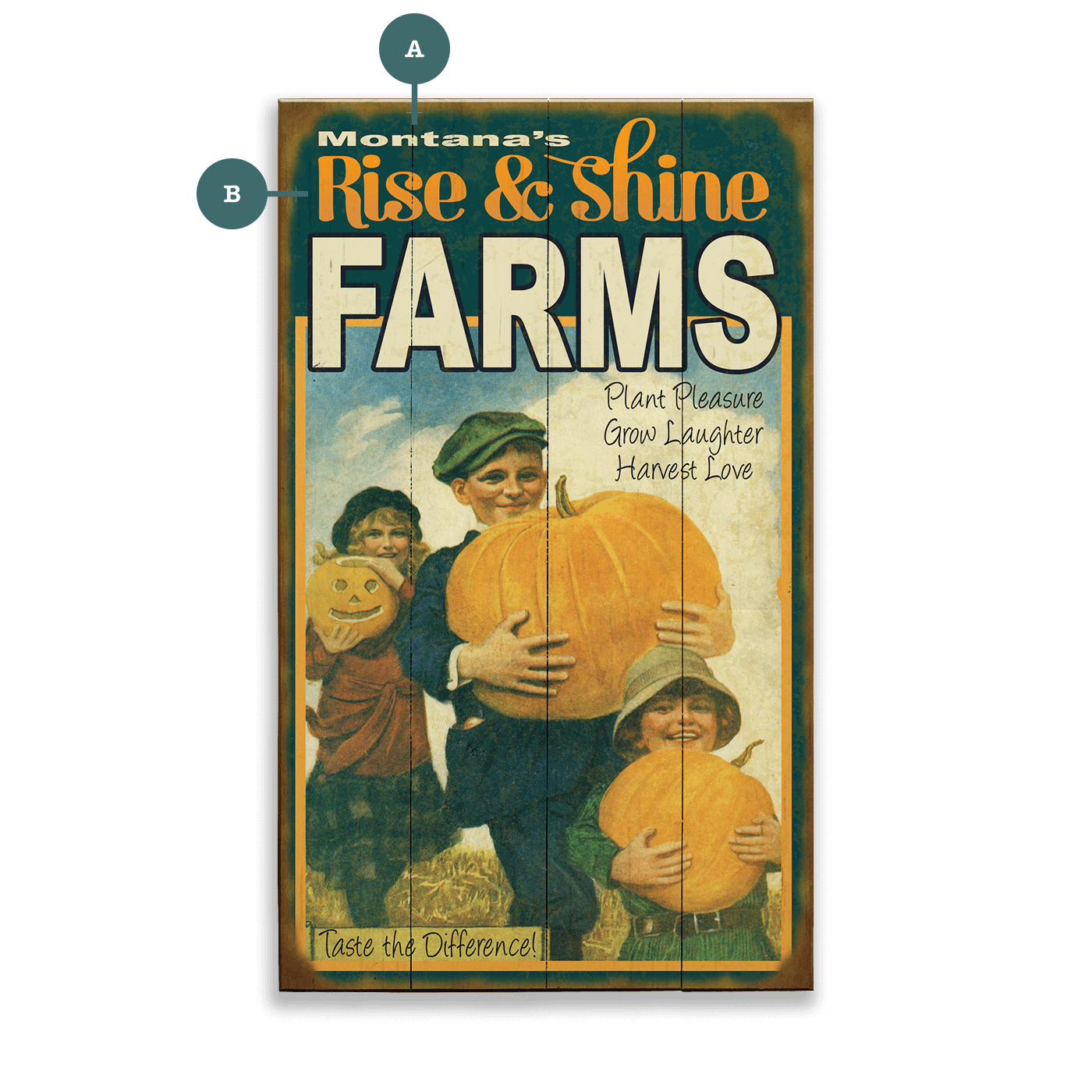 Harvest Love Kids & Pumpkins - Wood & Metal Wall Art