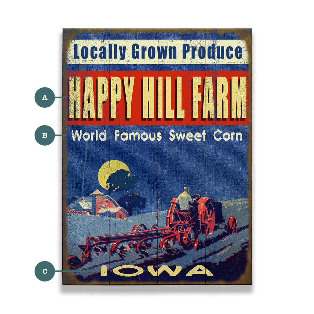 Locally Grown Produce - Wood & Metal Wall Art