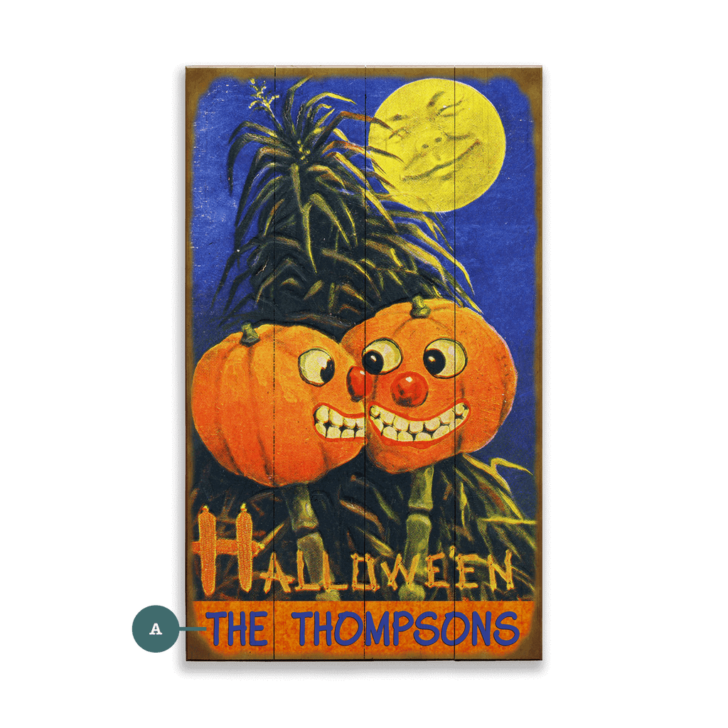 Two Pumpkins for Halloween - Wood & Metal Wall Art